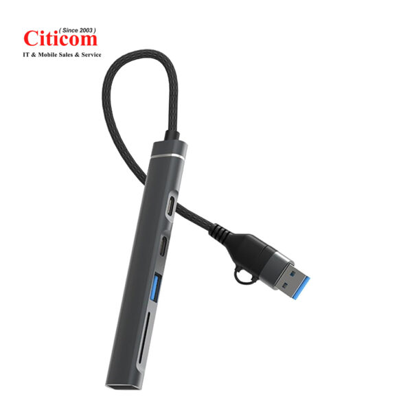 DM CHB025 2*Type-C 1*USB-A SD Micro SD TF Card Reader Multiplexer Converter with USB-A and Type-C Input
