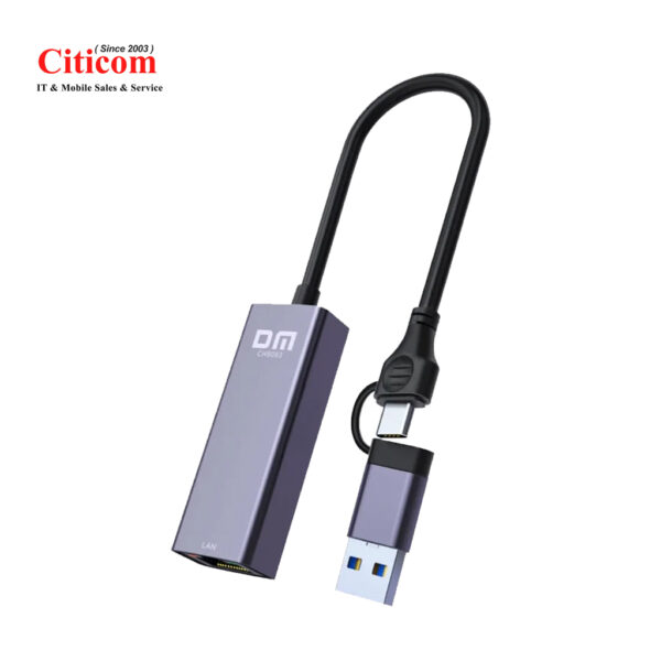 DM CHB083 Gigabit Ethernet Hub USB Type-C 2-in-1 Network Adapter